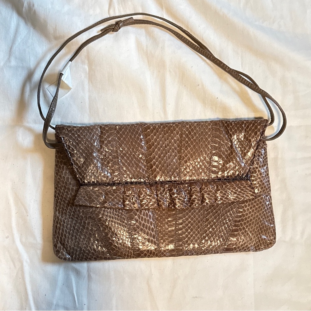 Vintage Brown Snake Print Bag